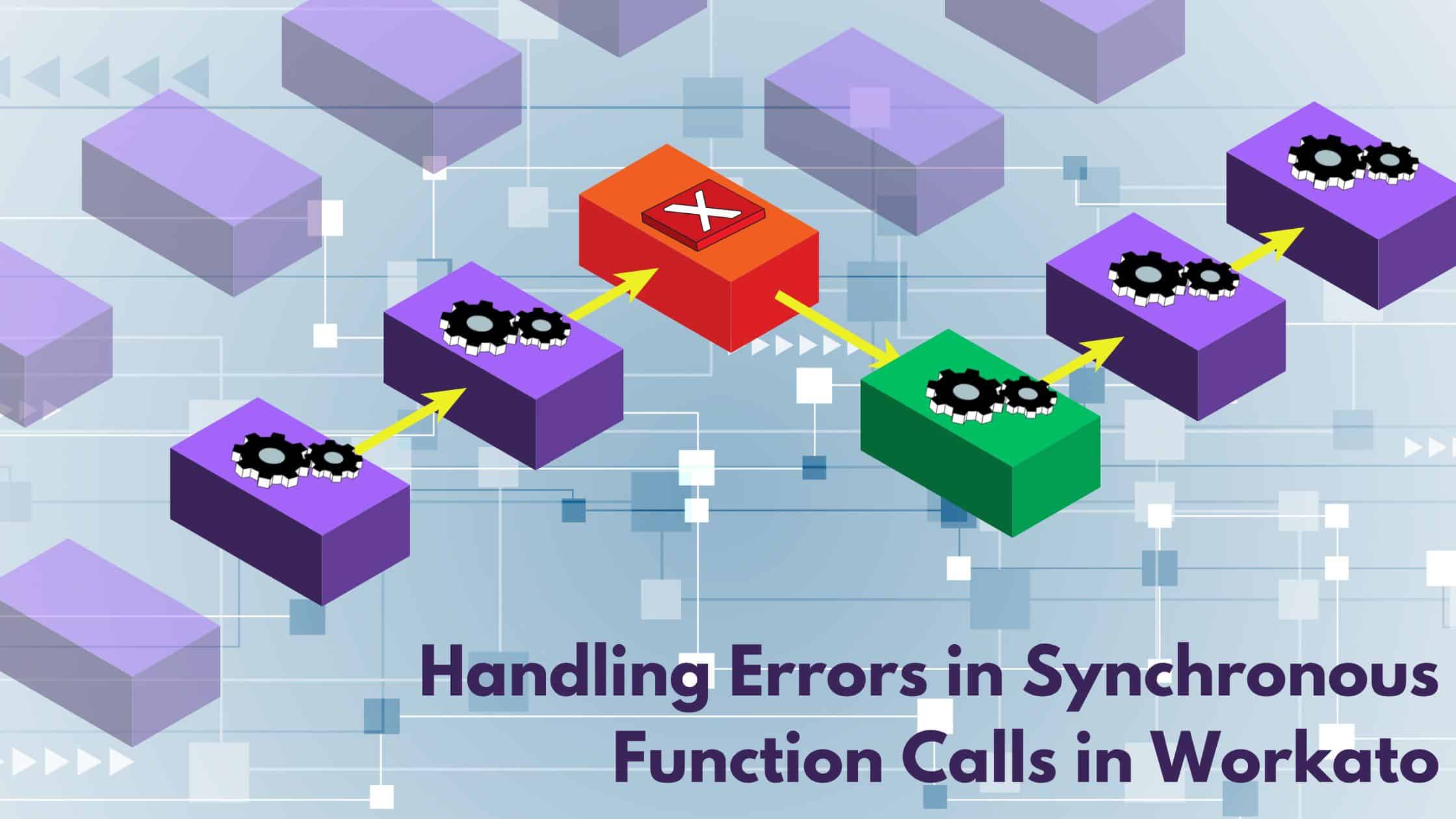 Fearure image for the blog - Handling errors in Synchronous Function Calls in Workato